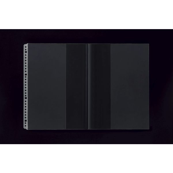 2名さま　A4サイズ 3月まで ライオン事務器 クリアーポケット 二つ折り A4サイズ 見開きA3