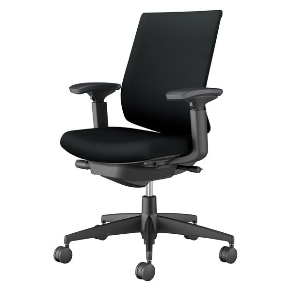【組立設置込】コクヨ ウィザード４ ローバック 可動肘 ランバー付 ポリウレタンキャスター C06-B132CU-BKG4B61 1脚（直送品）
