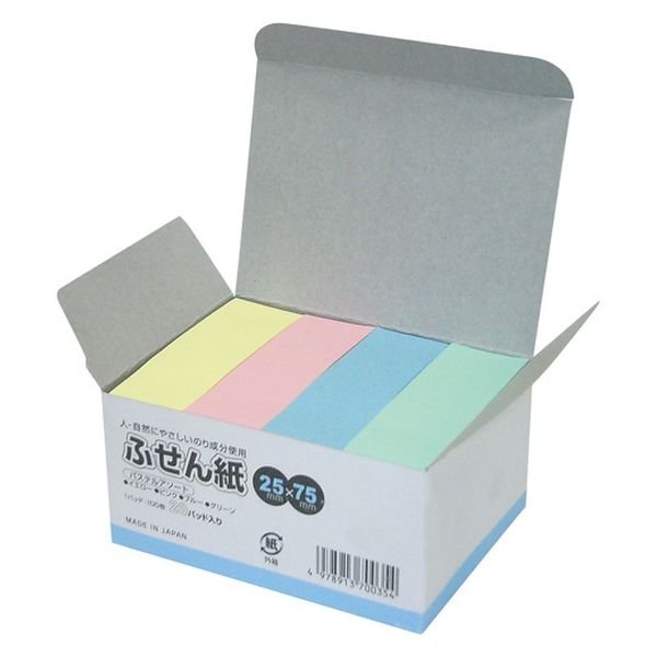 水溶性糊ふせん紙 パステルアソート２５ スイヨウセイフセンパステルアソート25 2個 丸石製紙（直送品）