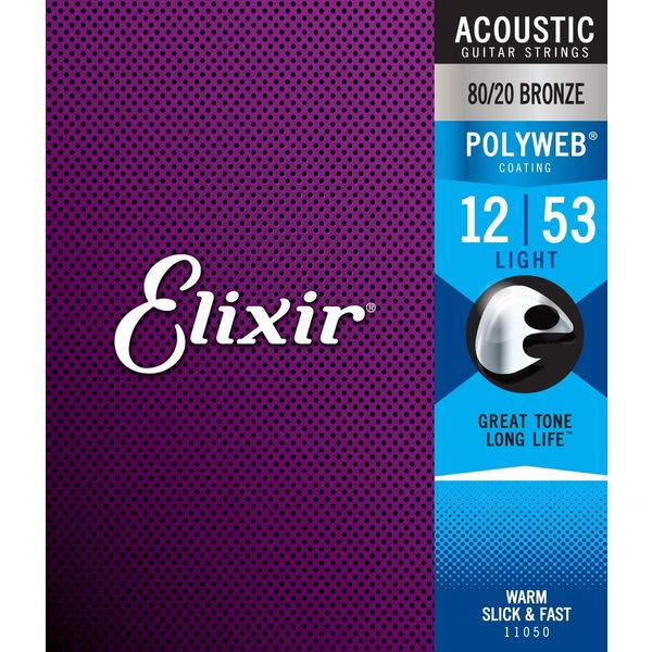 Elixir エリクサー アコースティックギター弦 POLYWEB コーティング弦 ブロンズ Light 012-053 #11050（直送品）