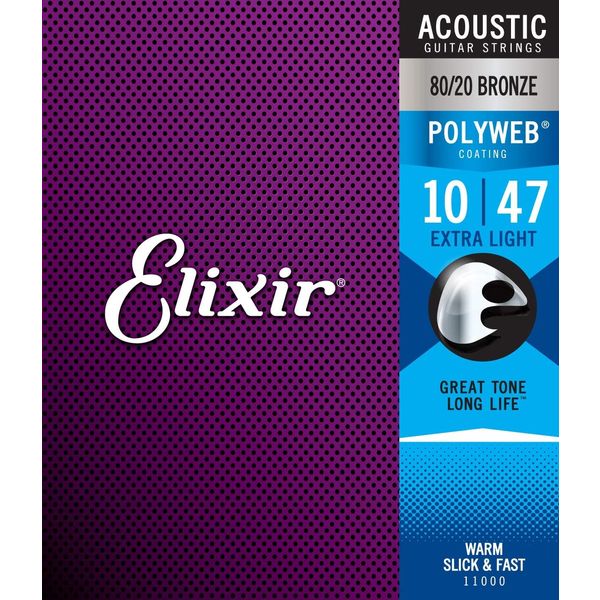 Elixir エリクサー アコースティックギター弦 POLYWEB コーティング弦 ブロンズ Ex.Light 010-047 #11000（直送品）