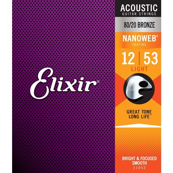 Elixir エリクサー アコースティックギター弦 NANOWEB コーティング弦 ブロンズ Light 012-053 #11052（直送品）