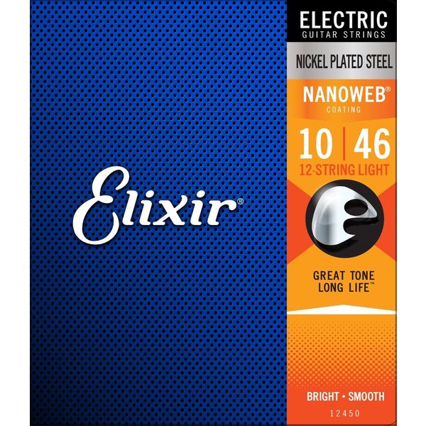 Elixir エリクサー エレキギター弦 NANOWEB コーティング弦 12弦 Light .010-.046 #12450（直送品）