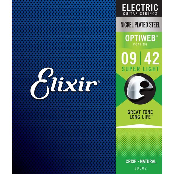Elixir エリクサー エレキギター弦 OPTIWEB コーティング弦 Super Light .009-.042 #19002（直送品） -  アスクル
