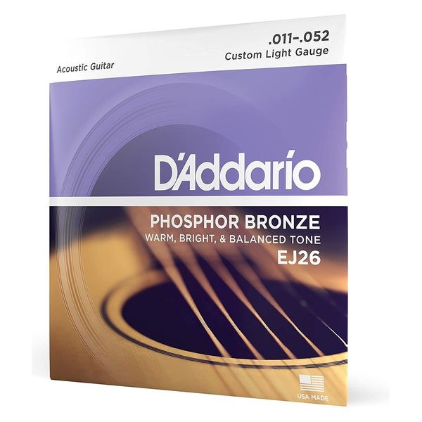 D'Addario ダダリオ アコースティックギター弦 フォスファーブロンズ Custom Light .011-.052 EJ26（直送品）