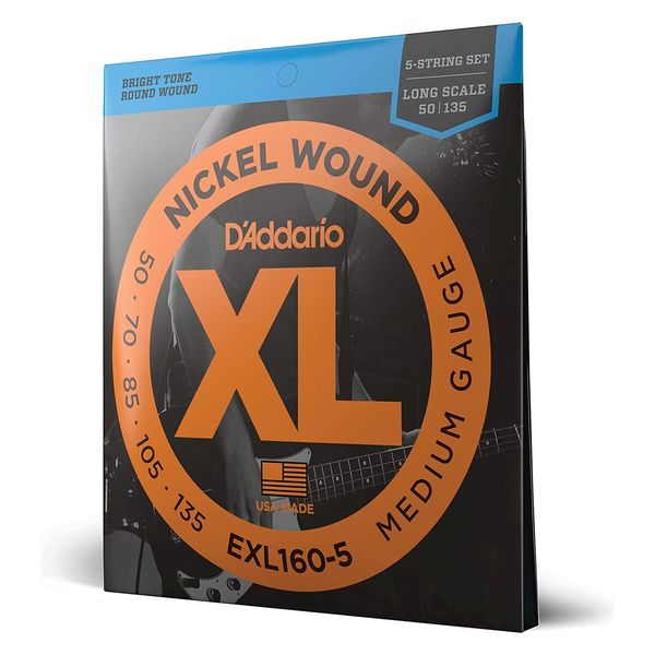 D'Addario ダダリオ ベース弦 ニッケル Long Scale 5弦 .050-.135 EXL160-5（直送品）