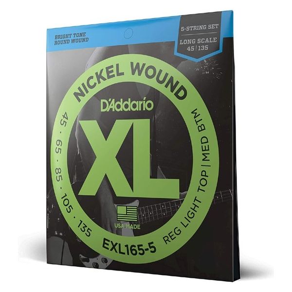 D'Addario ダダリオ ベース弦 ニッケル Long Scale 5弦 .045-.135 EXL165-5（直送品）