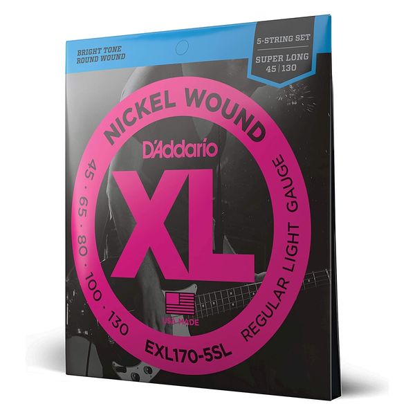 D'Addario EXL165 ニッケル 45-105 レギュラーライトトップ