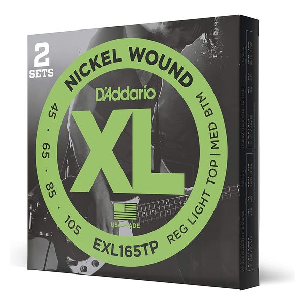 D'Addario ダダリオ ベース弦 ニッケル Long Scale .045-.105 EXL165TP 2setパック（直送品） - アスクル