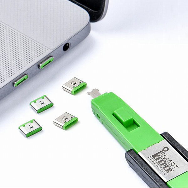 HIDISC SmartKeeper ESSENTIALシリーズ USB Type-Cポート ロックアダプタ 4個 プラス ロック解除キー  1個（直送品） - アスクル