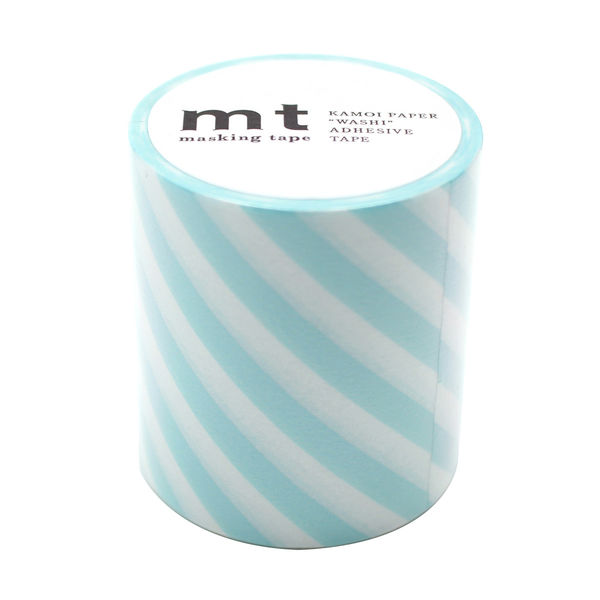 mt マスキングテープ ストライプ・ミントブルー　[50mm×7m] MT5W373 1個 カモ井加工紙（直送品）