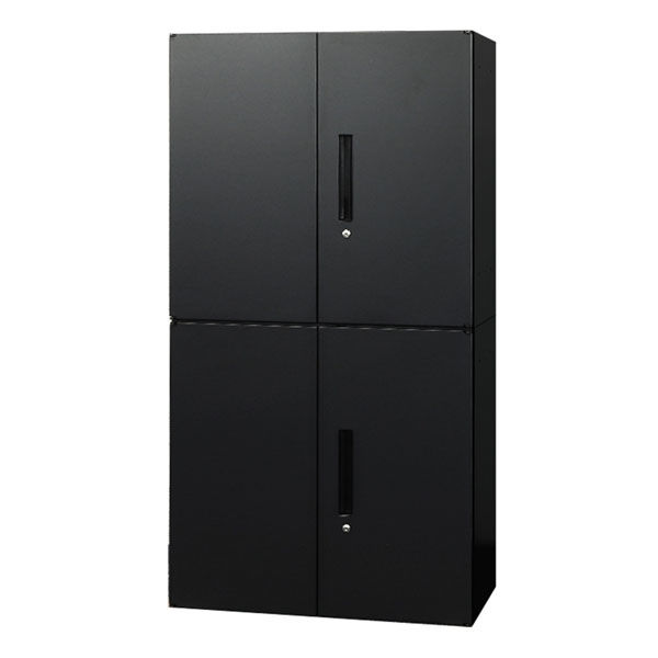 Netforce 両開き書庫セット 鍵付 スチール 収納 保管庫