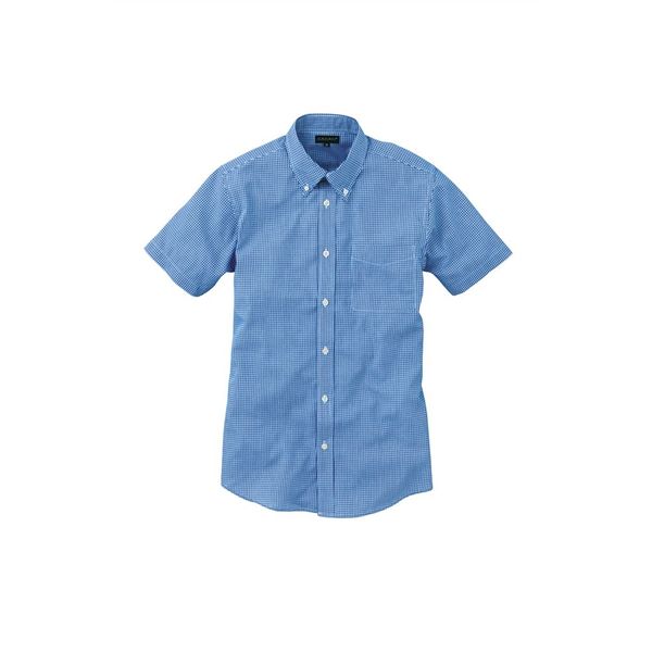 アルトコーポレーション メンズ半袖ギンガムチェックシャツ ブルー 3L SA3010-3-EL 1枚（直送品）