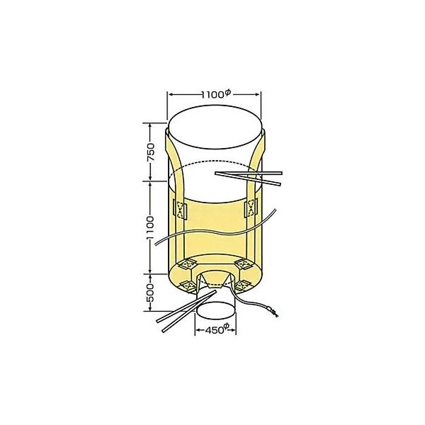昭和商会 コンテナバック（フレコンバック） 丸2型 投入口ー全開式 排出口ー筒式 10枚セット 15804 1セット（直送品）