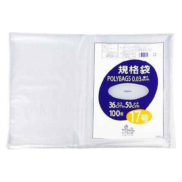 オルディ ゴミ袋 規格袋 17号 厚さ0.03mm 100枚入り ポリバッグ 透明 185561 1個