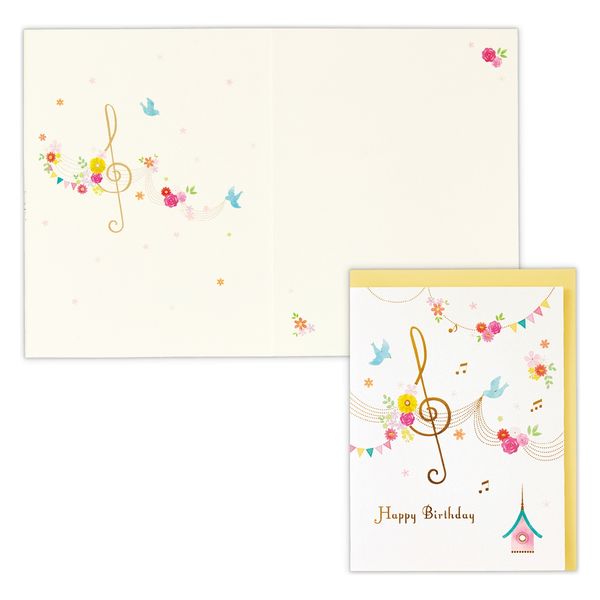 日本ホールマーク グリーティングカード お誕生日祝い カード シャイニー・音符と家2 815561 6枚（直送品）