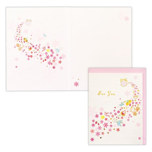 日本ホールマーク グリーティングカード 多目的 カード シャイニー・ティーポットから小花2 815608 6枚（直送品）