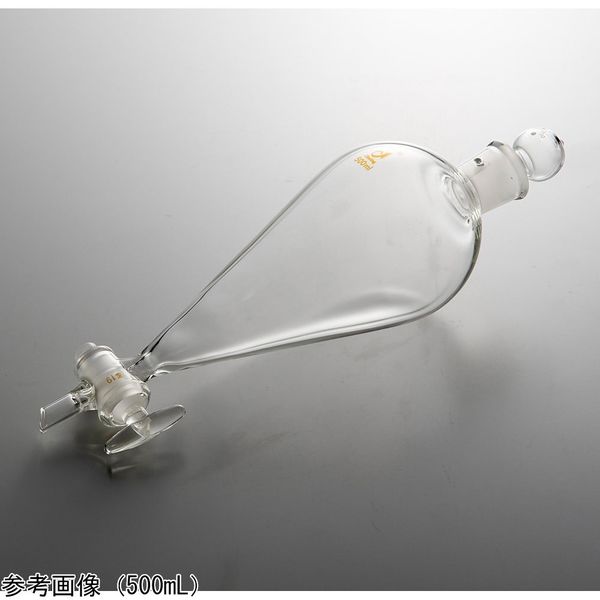 クライミング スキーブ形分液ロート(短足タイプ)ガラスコック 500mL CL0532-05-10 1個 4-4590-05（直送品）