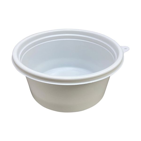 伸和 PP製ディスポ容器 430mL 白 50個入 1袋（50個） 4-4700-01（直送品）