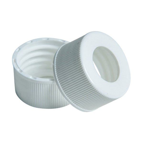 アズワン 飲料水分析用EPAバイアル・VOC/VOA用 穴あきキャップ(白)100個入 1M24-414W 1箱(100個)（直送品）