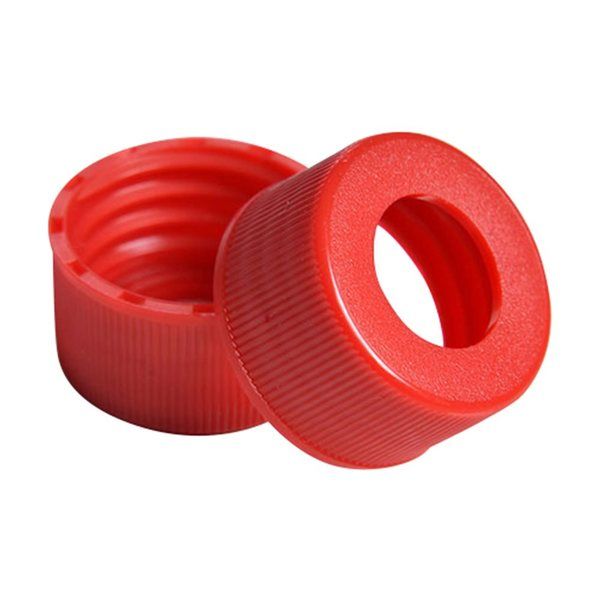 アズワン 飲料水分析用EPAバイアル・VOC/VOA用 穴あきキャップ(赤)100個入 1M24-414R 1箱(100個)（直送品）