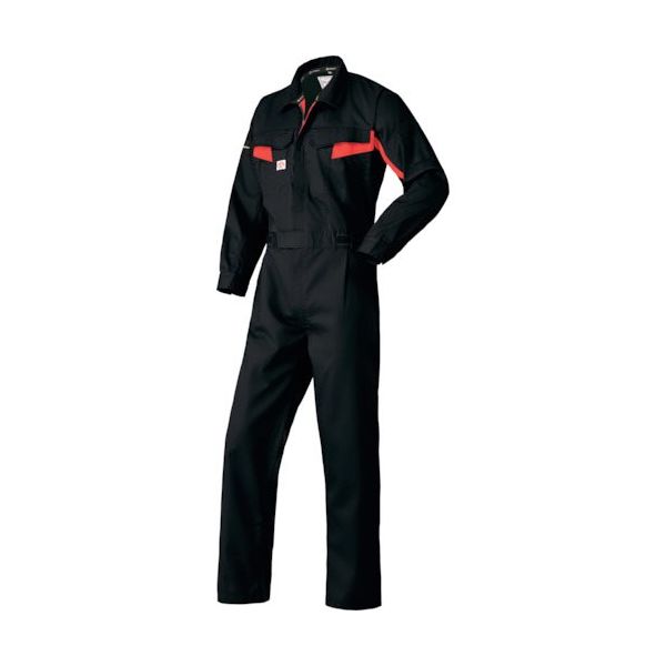 山田辰 AUTOーBI ファイテン長袖つなぎ服1510ー006ブラックーМ 1510-006-M 1着 348-9497（直送品）