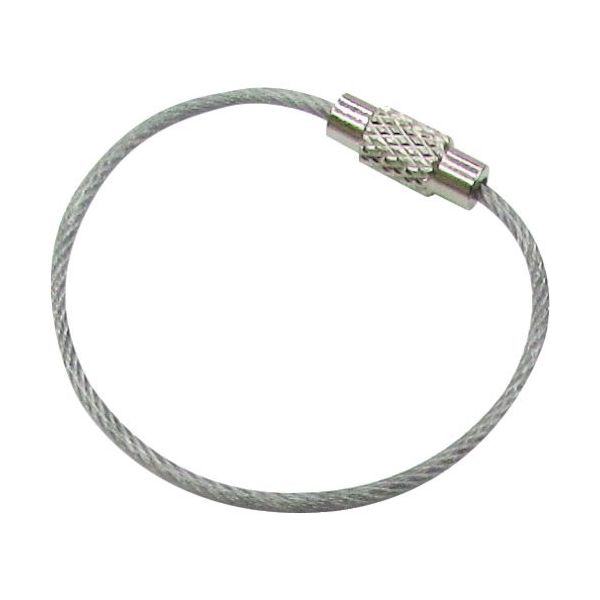 水本機械製作所 水本 キーワイヤーホルダー ワイヤー径1.5mm全長110mm クリアー (1個入り) B-2977 1袋(1個)（直送品）