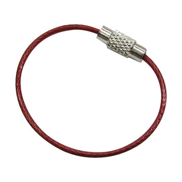 水本機械製作所 水本 キーワイヤーホルダー ワイヤー径1.5mm全長110mm レッド (1個入り) B-2980 1袋(1個)（直送品）