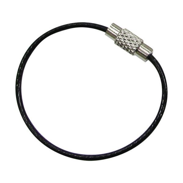 水本機械製作所 水本 キーワイヤーホルダー ワイヤー径1.5mm全長110mm ブラック (1個入り) B-2983 1袋(1個)（直送品）