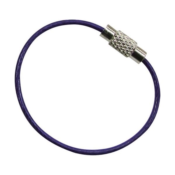 水本機械製作所 水本 キーワイヤーホルダー ワイヤー径1mm全長200mm パープル (1個入り) B-2968 1袋(1個)（直送品）