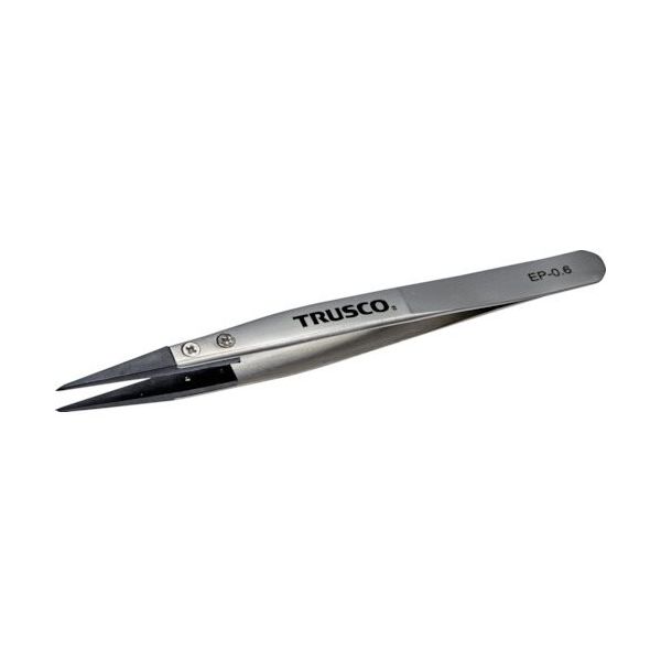 トラスコ中山 TRUSCO ESDチップピンセット 先細型 先端幅0.6mm EP-0.6 1本 363-7945（直送品）