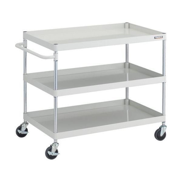 TRUSCO ツールワゴン フェニックスワゴン 抗ウィルスハンドル 省音 1000X650XH880 3段 ホワイト PEW-9103A-W（直送品）