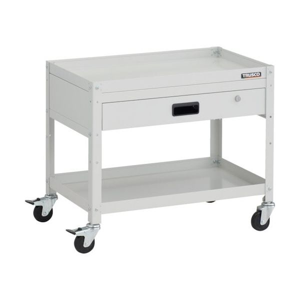 トラスコ中山 TRUSCO ツールワゴン ラビットワゴン 700X450XH600 2段 1段引出 ホワイト RBW-672V W 1台（直送品）