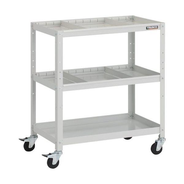 TRUSCO ツールワゴン ラビットワゴン 700X450XH810 仕切板2段付 ゴム車輪 ホワイト RBW-873S2-W 1台（直送品）