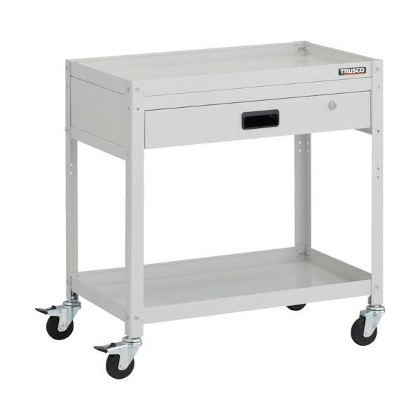 TRUSCO ツールワゴン ラビットワゴン 700X450XH740 1段引出付 ゴム車輪 ホワイト RBW-772V-W 1台（直送品）
