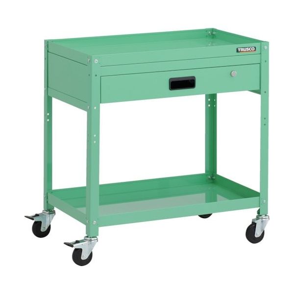 TRUSCO ツールワゴン ラビットワゴン 700X450XH740 1段引出付 ゴム車輪 ヤンググリーン RBW-772V-YG 1台（直送品）