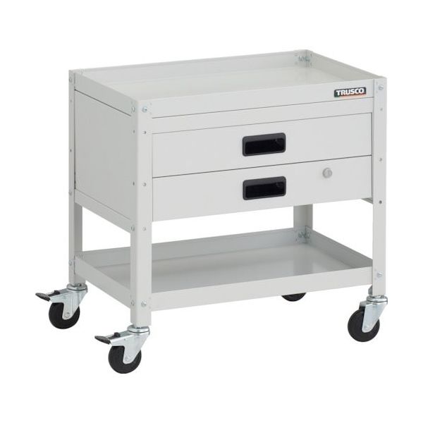 TRUSCO ツールワゴン ラビットワゴン 600X400XH600 2段 2段引出 ゴム車輪 ホワイト RBW-662X W 1台（直送品）