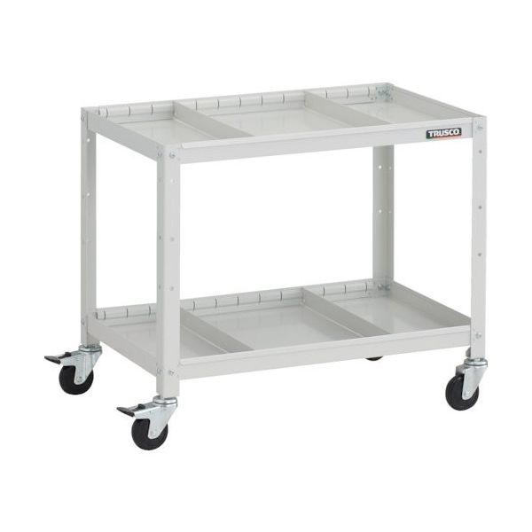 トラスコ中山 TRUSCO ツールワゴン ラビットワゴン 700X450XH600 2段 仕切板2段付 ホワイト RBW-672S2 W 1台（直送品）