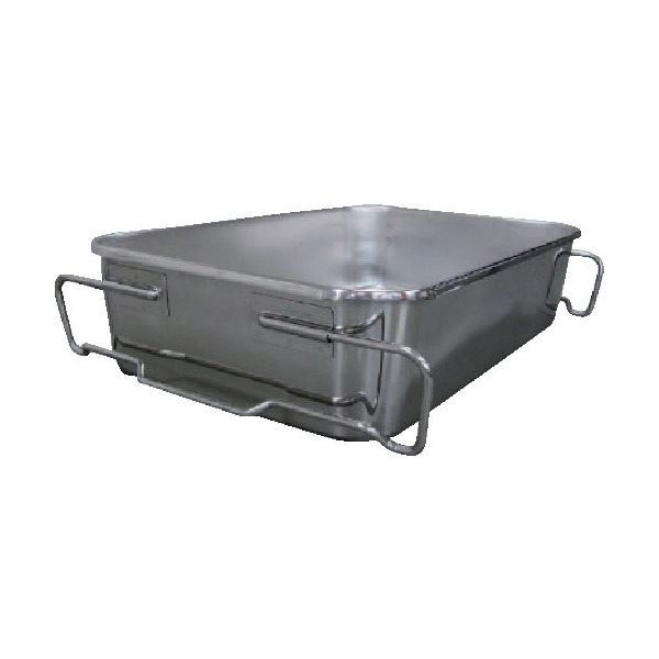 SUGICO ステンレスバット 18ー8給食バット運搬型(積み重ねハンドル付) フランジタイプ:半カール 深さ140mm SK-6038F（直送品）