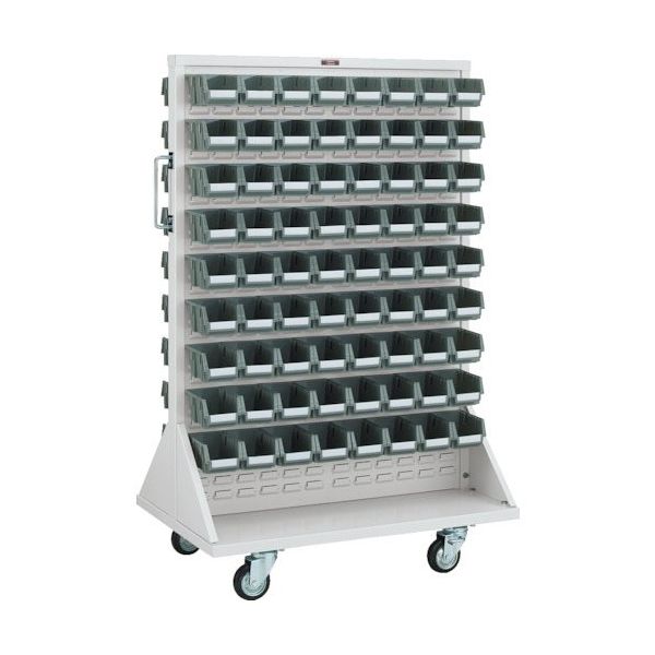 トラスコ中山 TRUSCO パネルコンテナラック 910X600XH1420 両面式車輪付 小X144 T-1272WN-C-AW 1台（直送品）