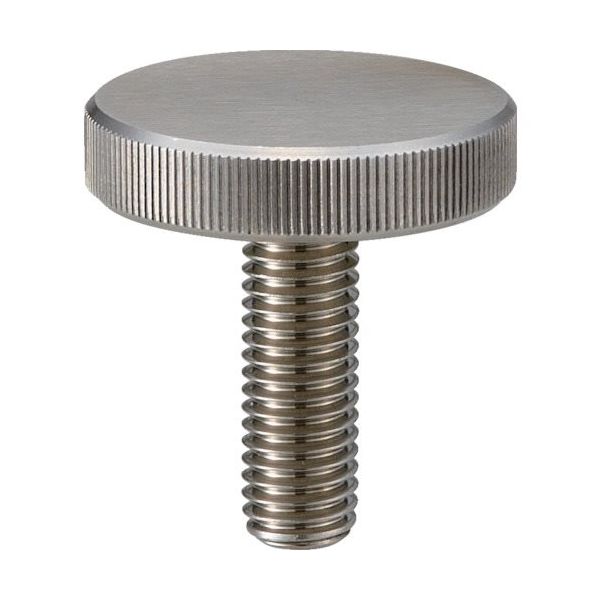 トラスコ中山 TRUSCO ローレットノブ 平型 おねじ ステンレス製 外径16×ネジM3 TKKBF-M3X10S 1個 255-5292（直送品）