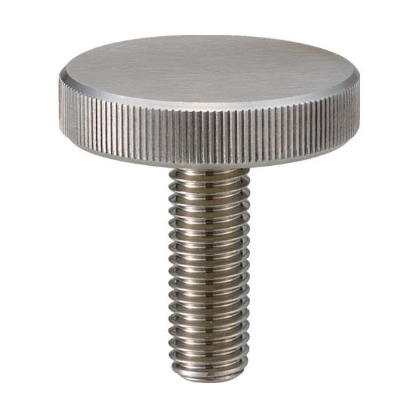 トラスコ中山 TRUSCO ローレットノブ 平型 オネジ・ステンレス製 外径16×ネジM3 TKKBF-M3X16S 1個 255-5291（直送品）