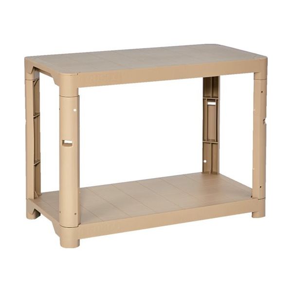 トラスコ中山 TRUSCO プラ棚 高さ658ー2段タイプ コーナーキャップ4個付 ライトサンド TPT-2342C-LS 1台（直送品）