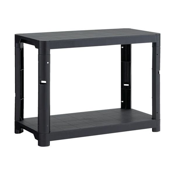 トラスコ中山 TRUSCO プラ棚 高さ658ー2段タイプ コーナーキャップ4個付 つや消しブラック TPT-2342C-MBK 1台（直送品）