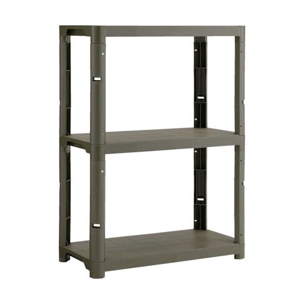 トラスコ中山 TRUSCO プラ棚 高さ1229ー3段タイプ コーナーキャップ4個付 つや消しОD TPT-4343C-MOD 1台（直送品）