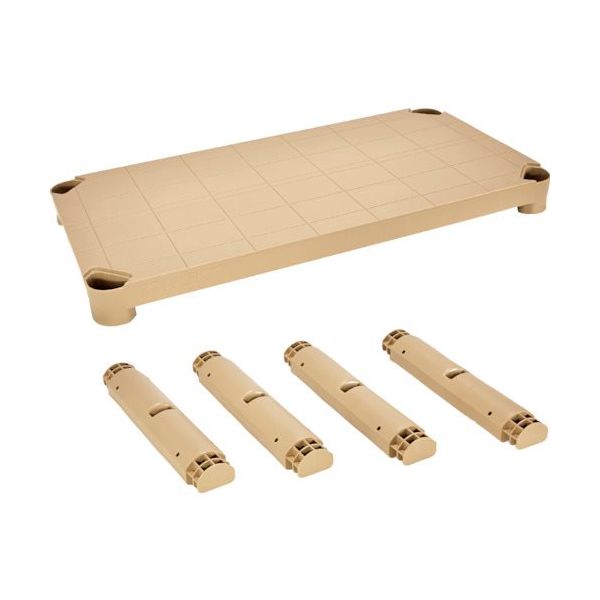 トラスコ中山 TRUSCO プラ棚用 棚板セット 棚板間隔高さ372mm用脚4本付 ライトサンド TPT-345S-LS 1セット（直送品）