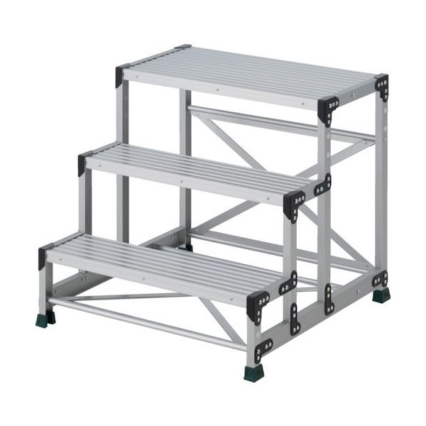 トラスコ中山 TRUSCO 作業用踏台 3段 ステップ奥行200 高さ0.75m 天板800X400 TSF-3875 1台（直送品）