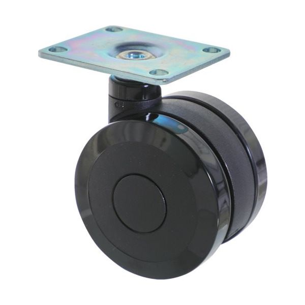 トラスコ中山 TRUSCO プレート式双輪キャスター エラストマー車輪 自在 Φ100 ブラック TPWE-100BK 1個（直送品）