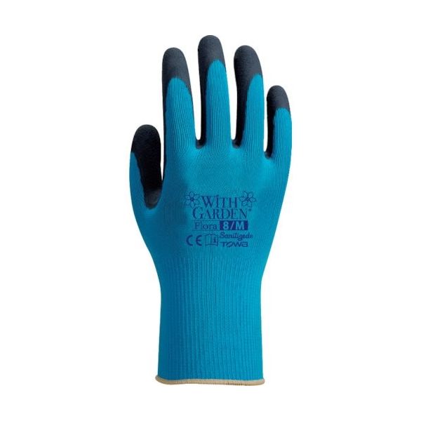 東和コーポレーション トワロン 天然ゴム背抜き手袋 WITHGARDENフローラ アクアブルー 7/S W316-S 1双 364-4698（直送品）