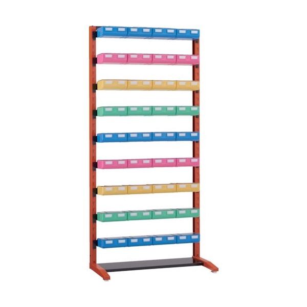 トラスコ中山 TRUSCO UPR型ビンラック H1900 ビン大黒X12橙・白・緑各8個付 蓋付 黒 UPR-L1809BF-BK 1台（直送品）